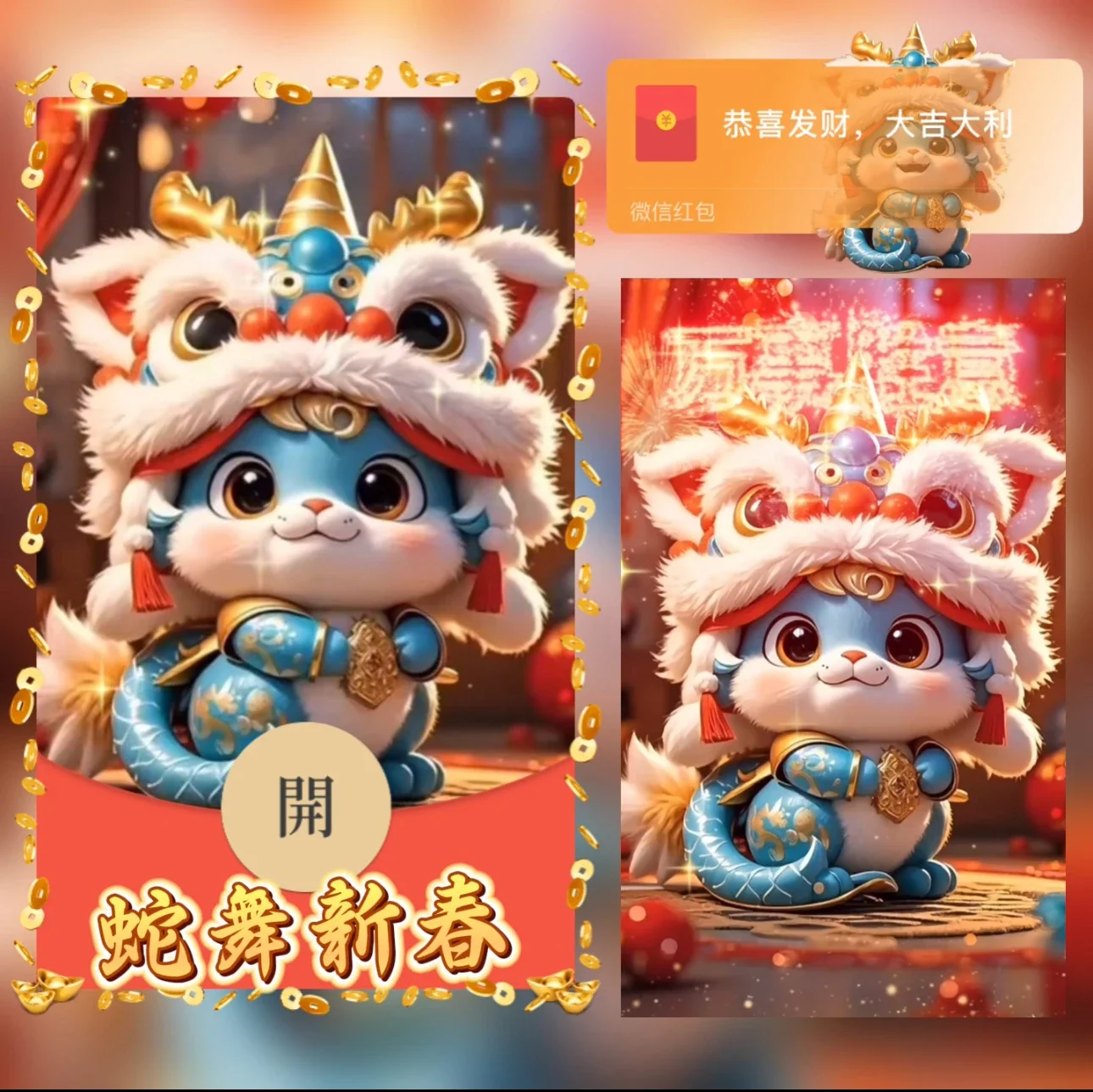 【卡密兑换】微信红包封面『蛇舞新春/异形动态』官方卡密丨端内兑换丨24小时自助提卡！