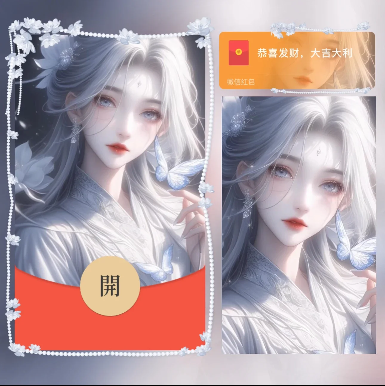 【卡密兑换】微信红包封面『蝴蝶女神/异形动态』官方卡密丨端内兑换丨24小时自助提卡！