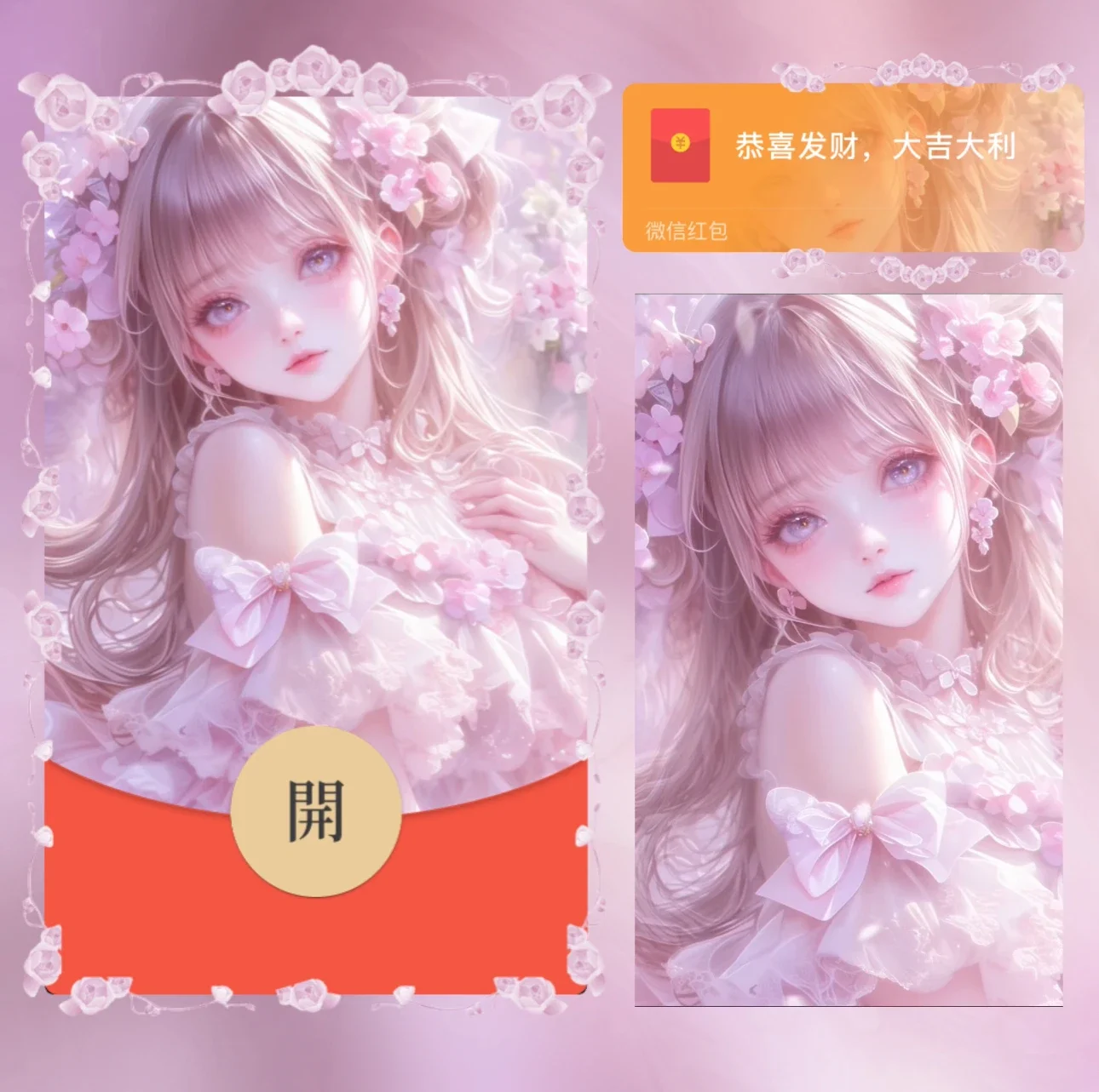 【卡密兑换】微信红包封面『樱花少女/异形动态』官方卡密丨端内兑换丨24小时自助提卡！