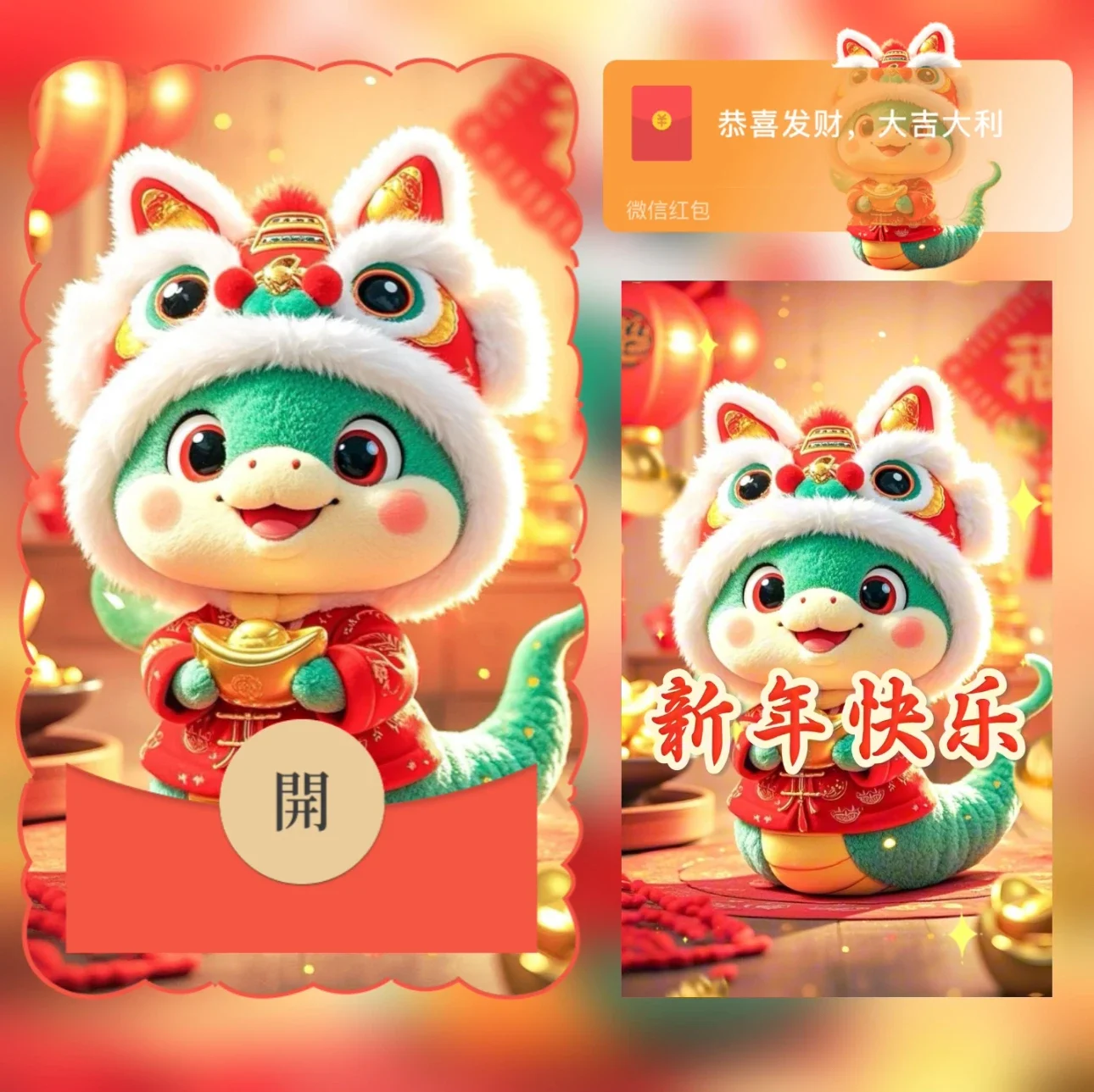 【卡密兑换】微信红包封面『蛇年好运/异形动态』官方卡密丨端内兑换丨24小时自助提卡！