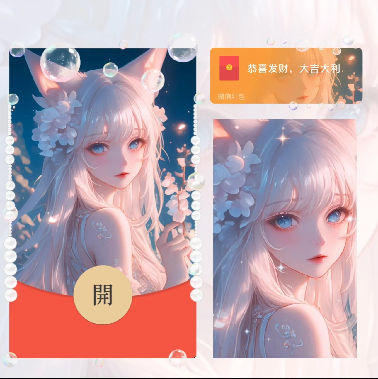 【卡密兑换】微信红包封面『狐妖小仙/异形动态』官方卡密丨端内兑换丨24小时自助提卡！