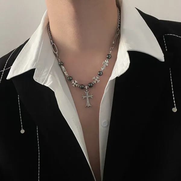 Silver Byzantine Chain Necklace - 6