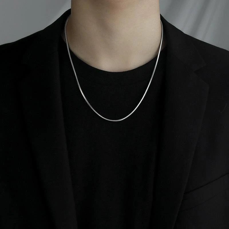 L003A - Square Snake Bone Chain - 50cm