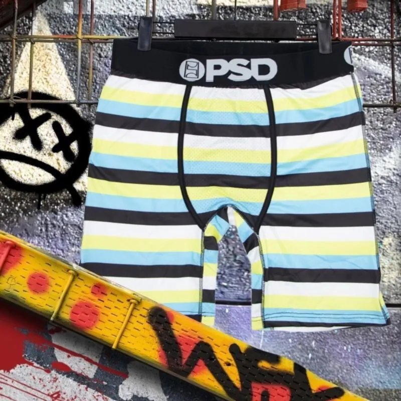 PSD Pinstripe Black and White Boxer Briefs Underwear - 10