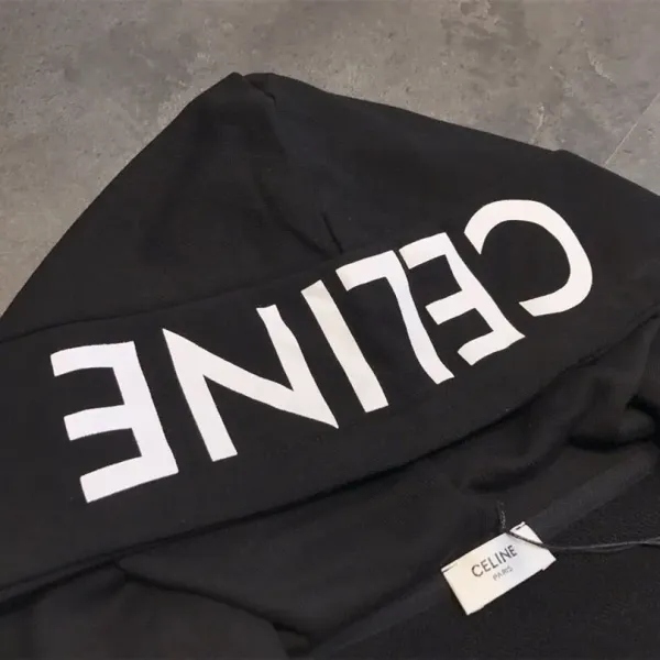 Celine Logo Hoodie Black - 9