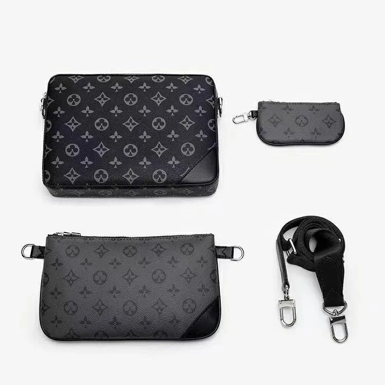 Louis Vuitton Monogram Eclipse Crossbody Bag Set Black - 7