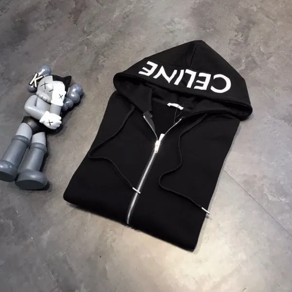 Celine Logo Hoodie Black - 6