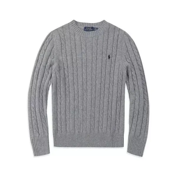 Polo Ralph Lauren Cable Knit V-Neck Sweater Navy - 4