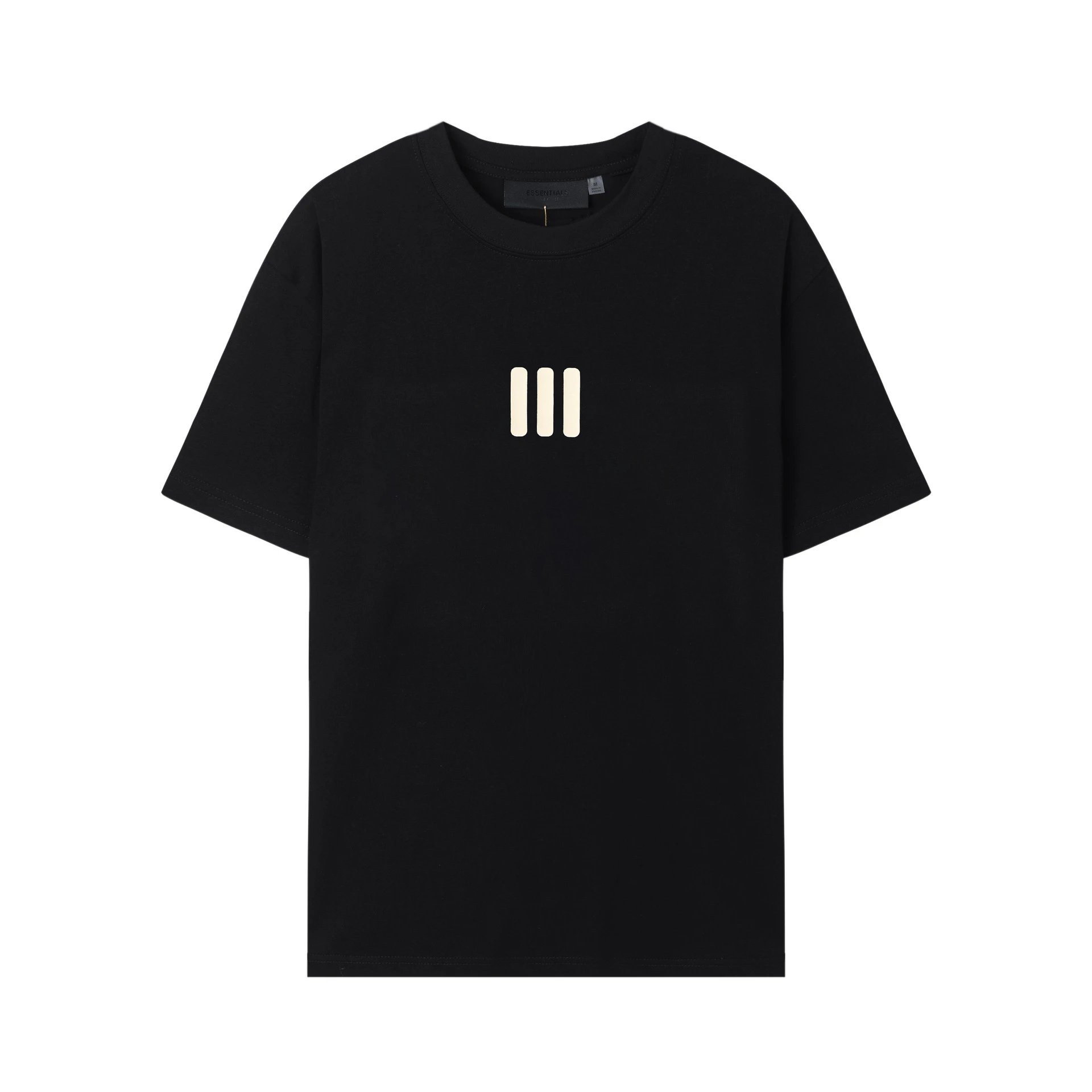 Essentails Three Bar Logo Black T-Shirt - 11