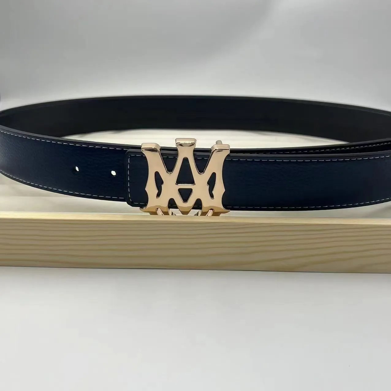 Philipp Plein Double PP Logo Buckle Belt White/Black Leather Belt - 8
