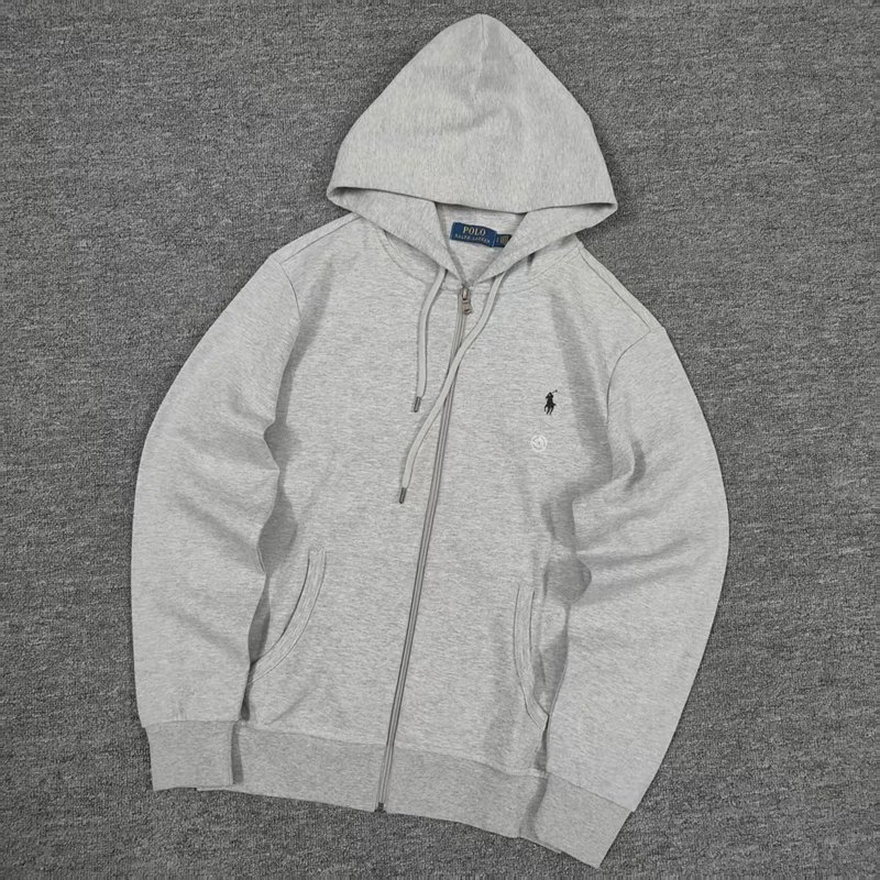 Polo Ralph Lauren Double-Knit Full-Zip Jacket Hoodie Grey
