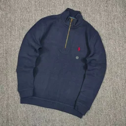 thumbnail for 1 4 zip classic sweatshirt with velvet inside pony logo Half zip sweatshirt A