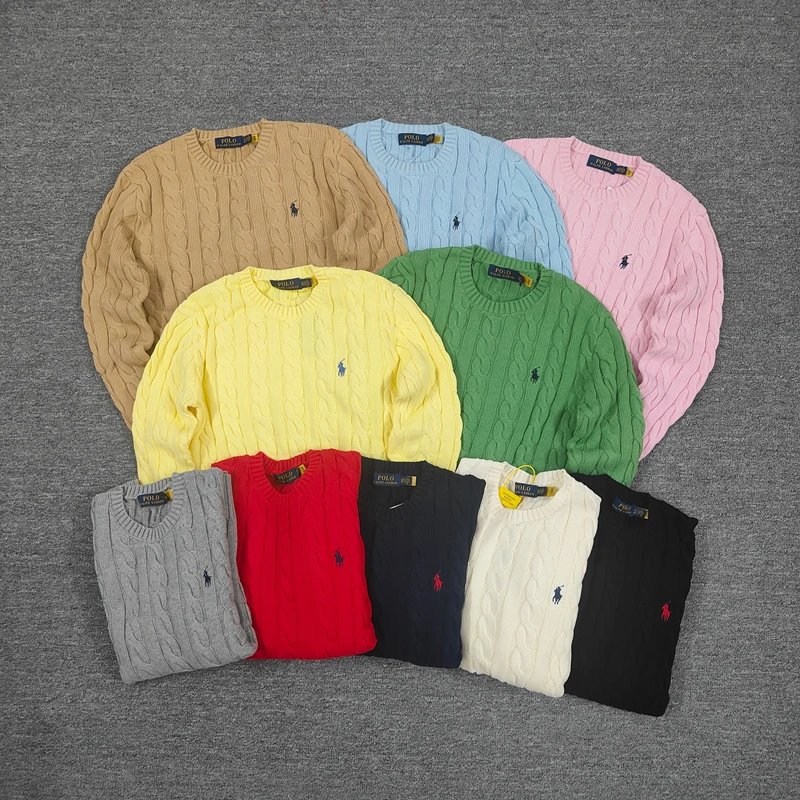 100 pure cotton autumn and winter round neck long sleeved sweater十色纯棉圆领长袖毛衣C 6