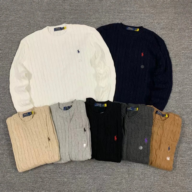 RL AutumnWinter classic cable crewneck sweater绞花圆领毛衣十色GD 4