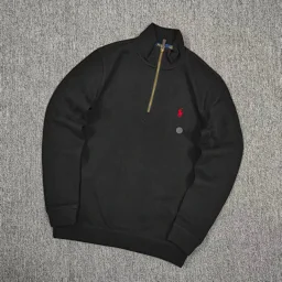 thumbnail for 1 4 zip classic sweatshirt with velvet inside pony logo Half zip sweatshirt A