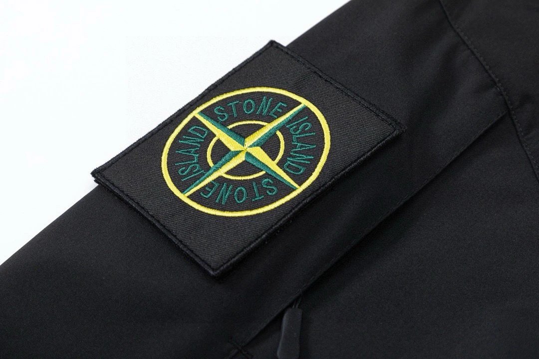 Stone Island Jackets Hooded zip-up shell jacket with compass sleeve patches image 6