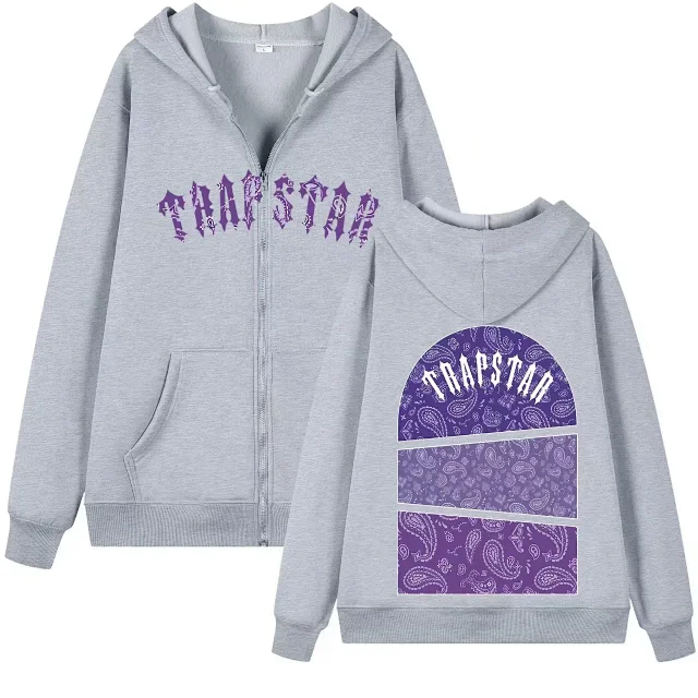 Trapstar Hoodies & Sweatshirts Zip-Up Hooded Sweatshirt with Graphic Back Print product detail image 10