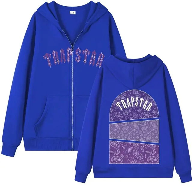 Trapstar Hoodies & Sweatshirts Zip-Up Hooded Sweatshirt with Graphic Back Print product detail image 4