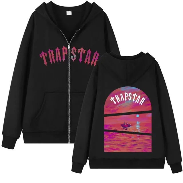 Trapstar Hoodies & Sweatshirts Zip-Up Hooded Sweatshirt with Graphic Back Print product detail image 20