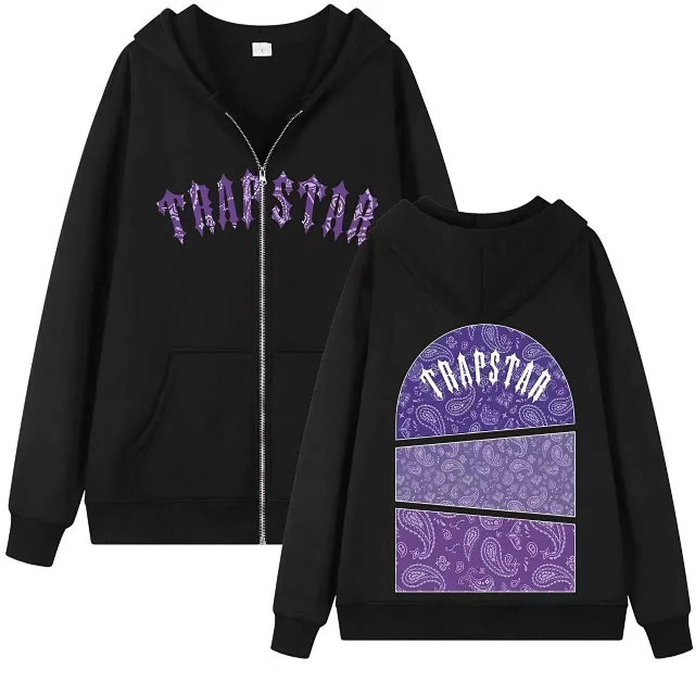 Trapstar Hoodies & Sweatshirts Zip-Up Hooded Sweatshirt with Graphic Back Print product detail image 1