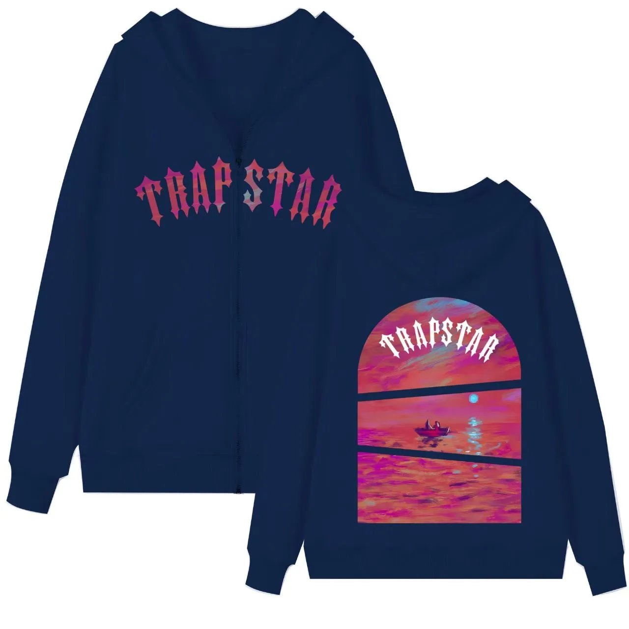 Trapstar Hoodies & Sweatshirts Zip-Up Hooded Sweatshirt with Graphic Back Print image 12