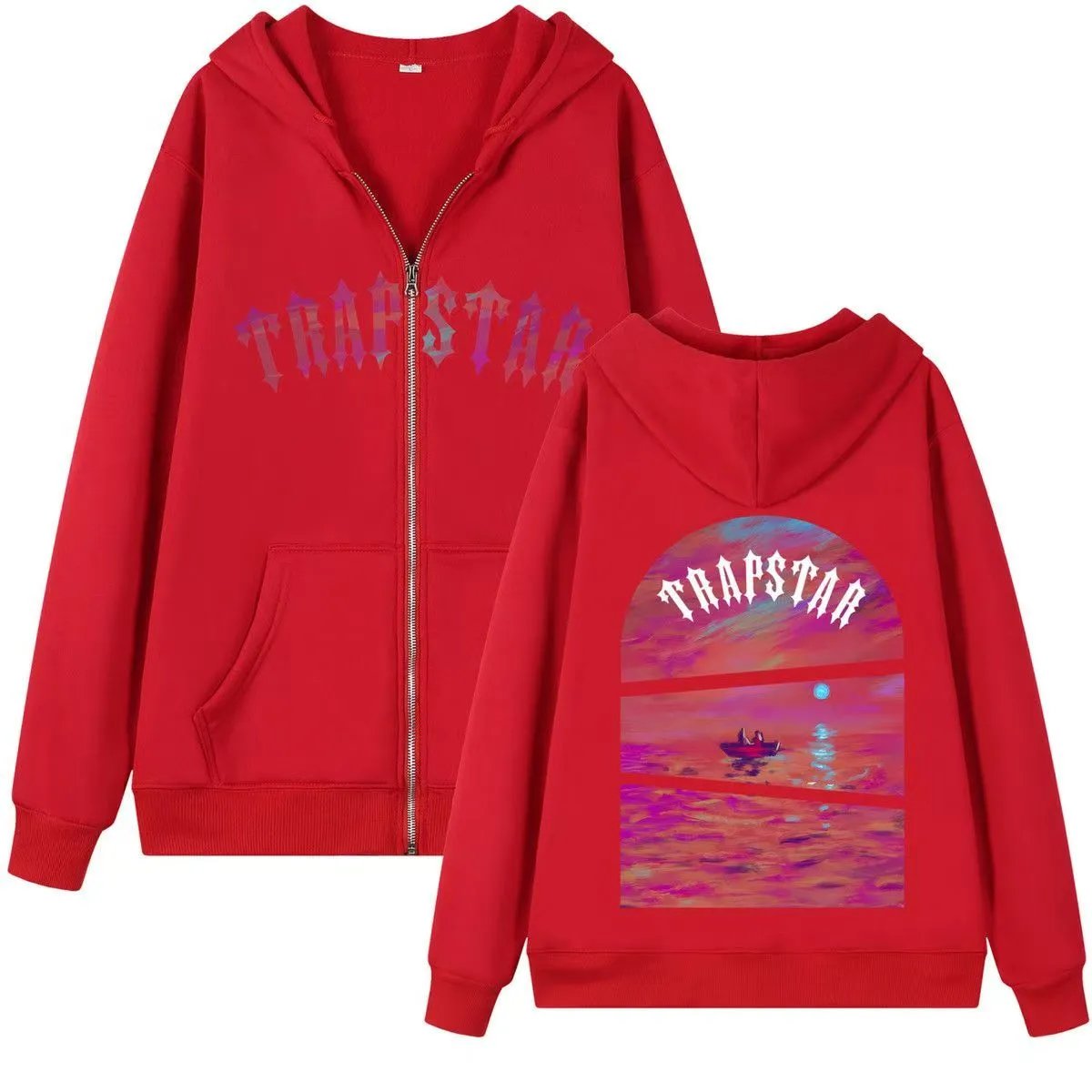 Trapstar Hoodies & Sweatshirts Zip-Up Hooded Sweatshirt with Graphic Back Print image 6