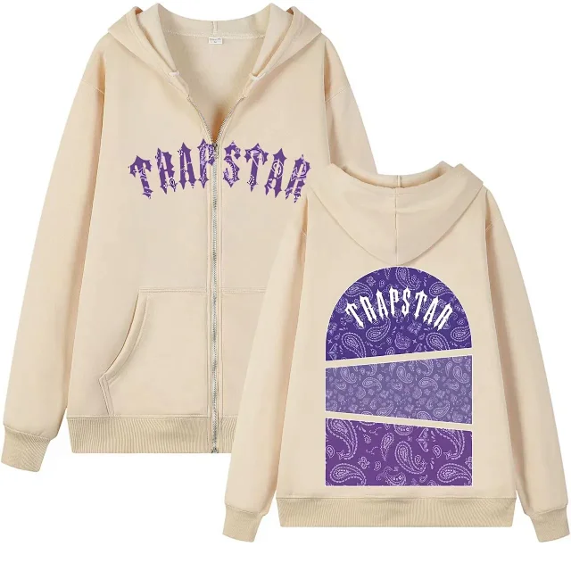 Trapstar Hoodies & Sweatshirts Zip-Up Hooded Sweatshirt with Graphic Back Print product detail image 5