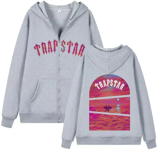 Trapstar Hoodies & Sweatshirts Zip-Up Hooded Sweatshirt with Graphic Back Print product detail image 8