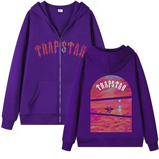 Trapstar Hoodies & Sweatshirts Zip-Up Hooded Sweatshirt with Graphic Back Print product detail image 13