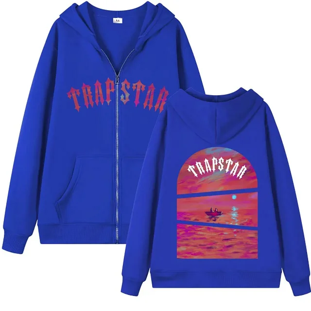 Trapstar Hoodies & Sweatshirts Zip-Up Hooded Sweatshirt with Graphic Back Print product detail image 2
