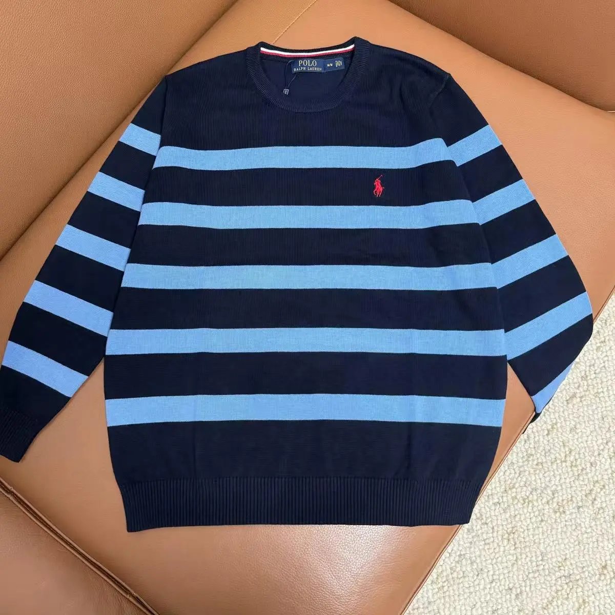 Polo Ralph Lauren Knitwear Crewneck knit sweater with embroidered pony logo — WXMMJ-24
