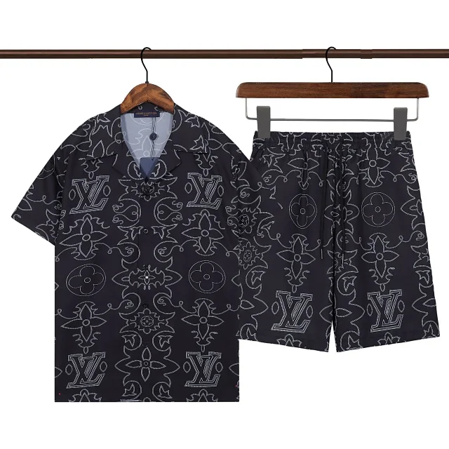 Louis Vuitton Matching Sets Short-Sleeve Monogram Shirt and Shorts Set product detail image 6