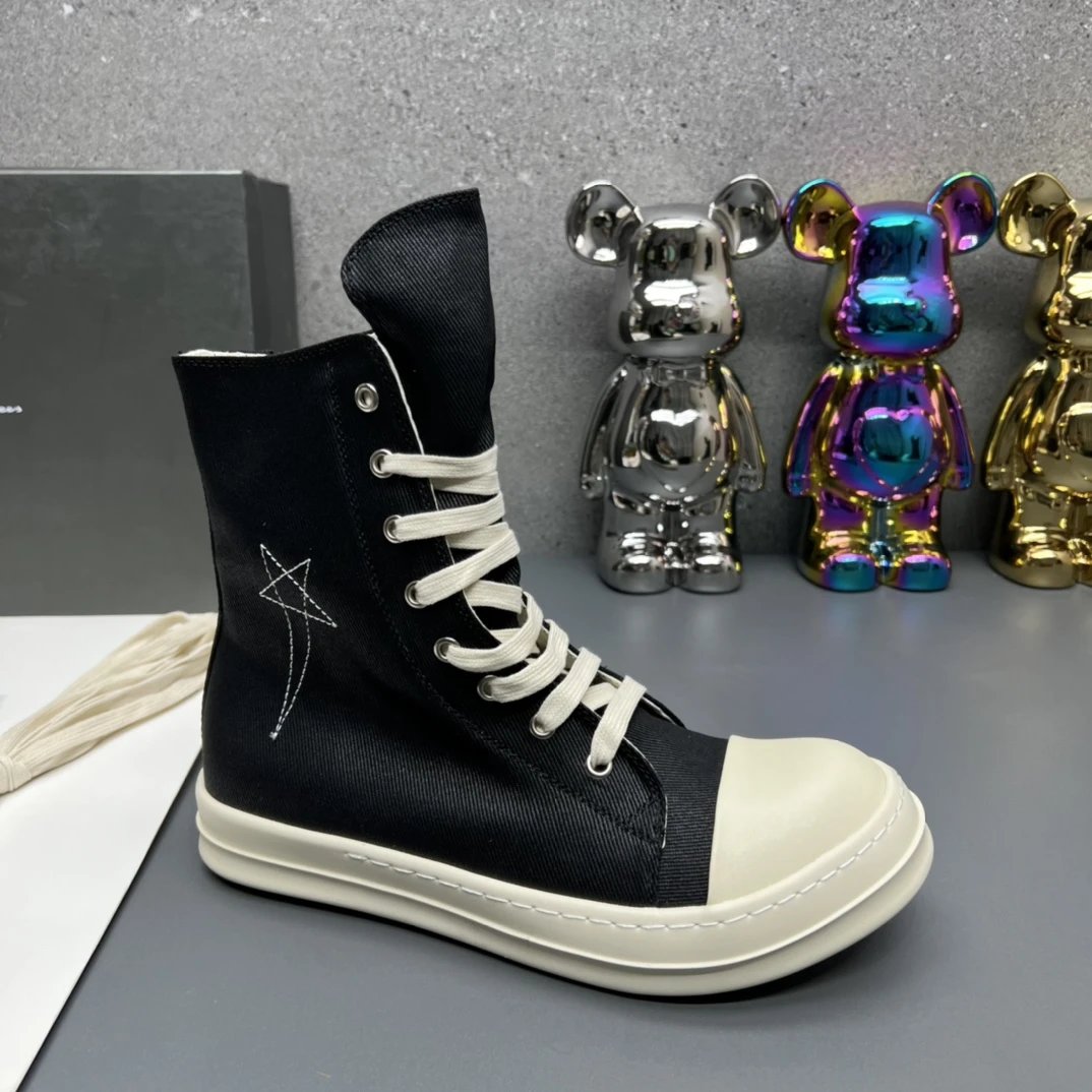 Rick Owens Sneakers High-Top Lace-Up with Contrast Toe Cap — 4