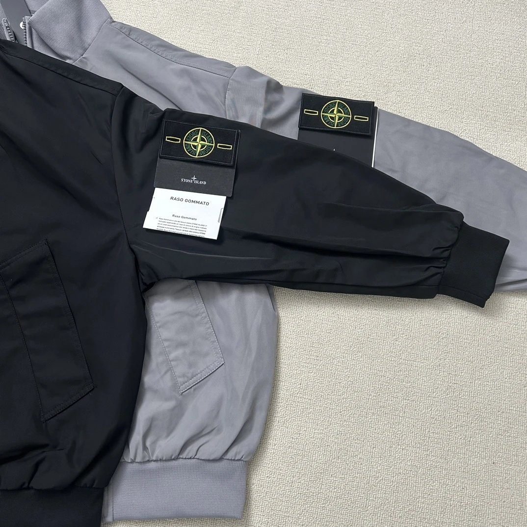 Stone Island Raso Domato Black Windbreaker Jacket Outerwear - 52