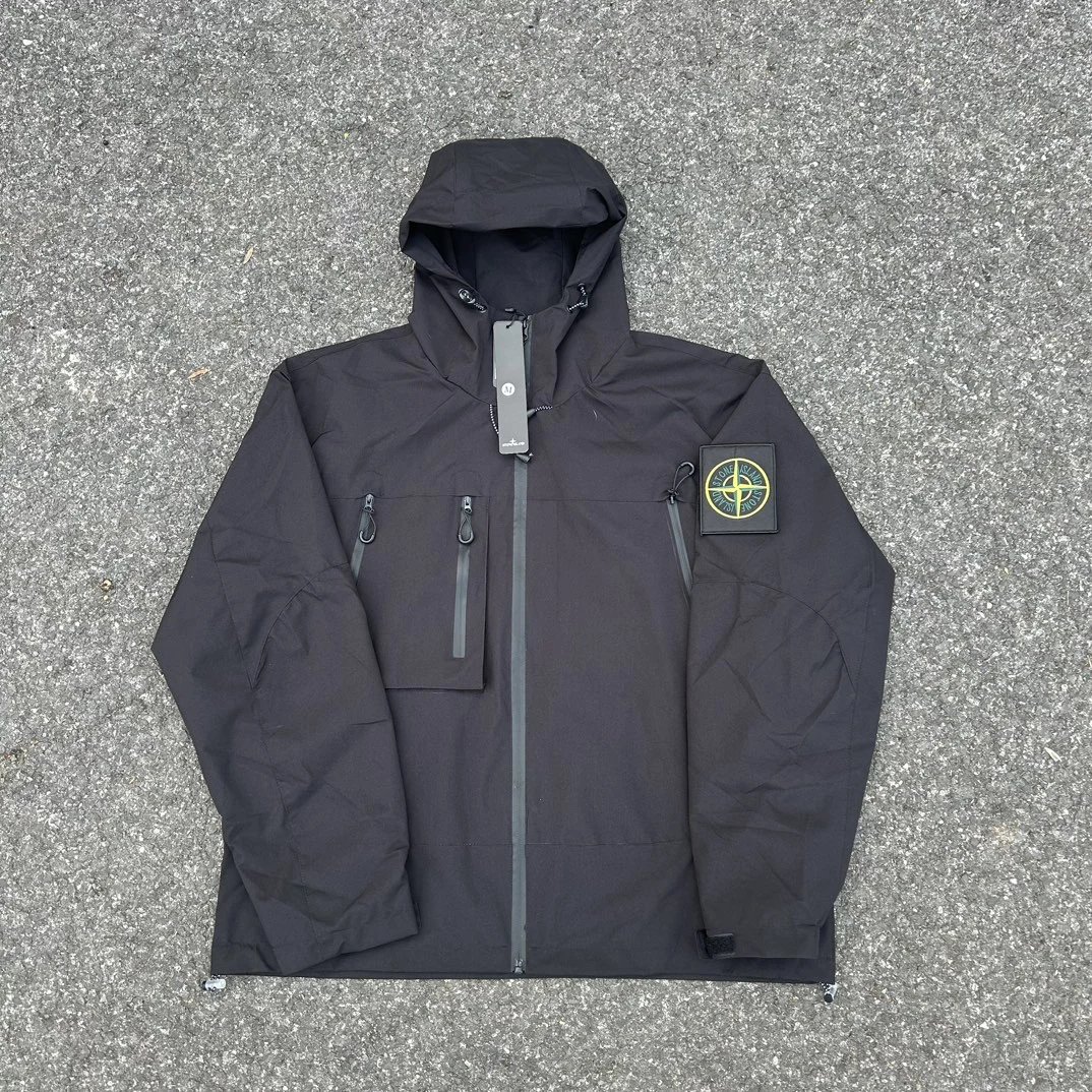 Stone Island Raso Domato Black Windbreaker Jacket Outerwear - 60