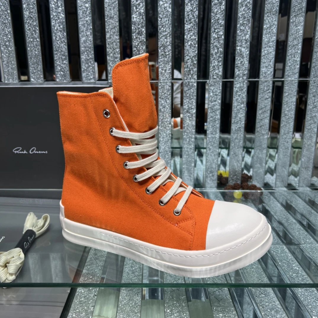 Rick Owens Sneakers High-Top Lace-Up with Contrast Toe Cap — 11