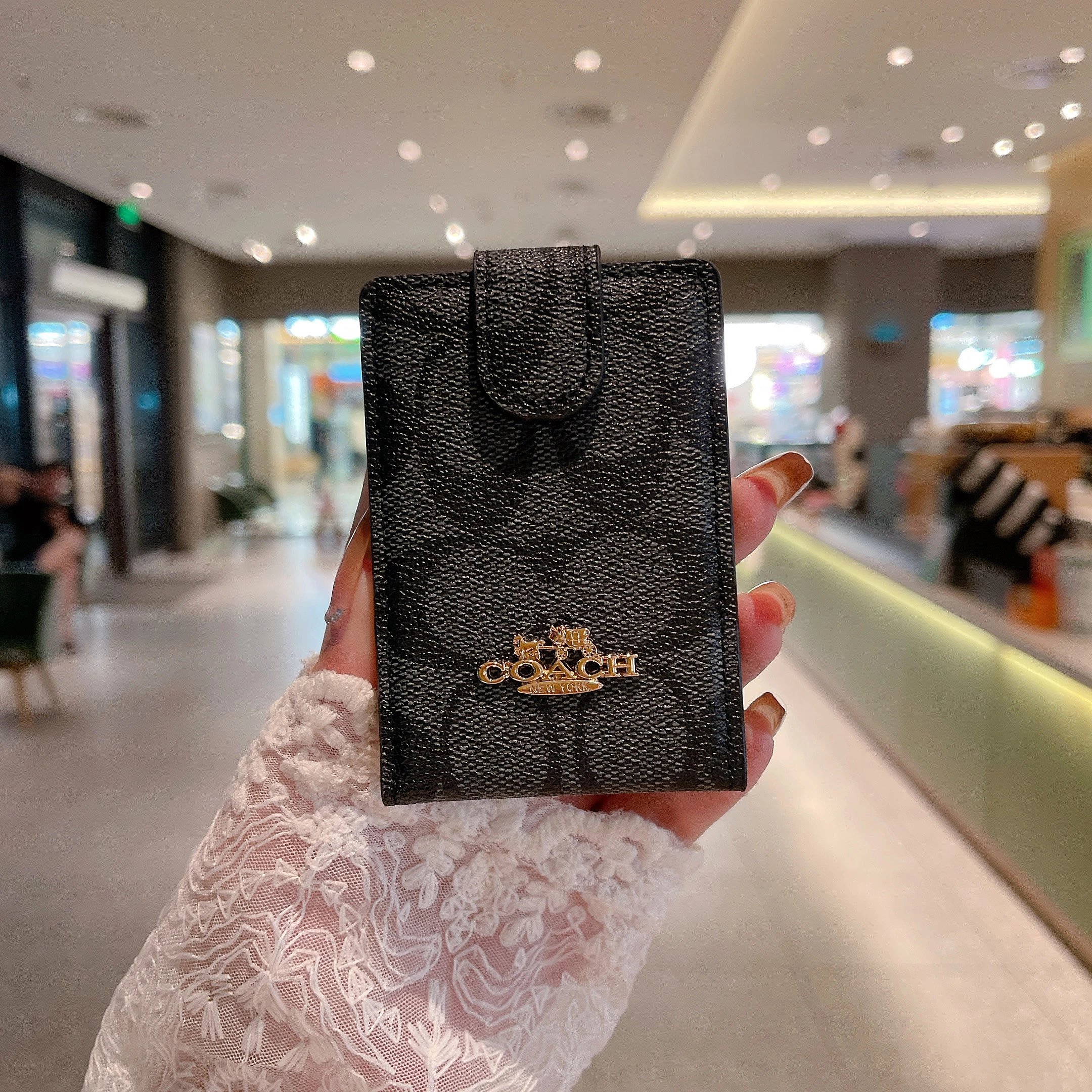 Coach Wallets & Card Holders Snap Holder with Key Ring — 14