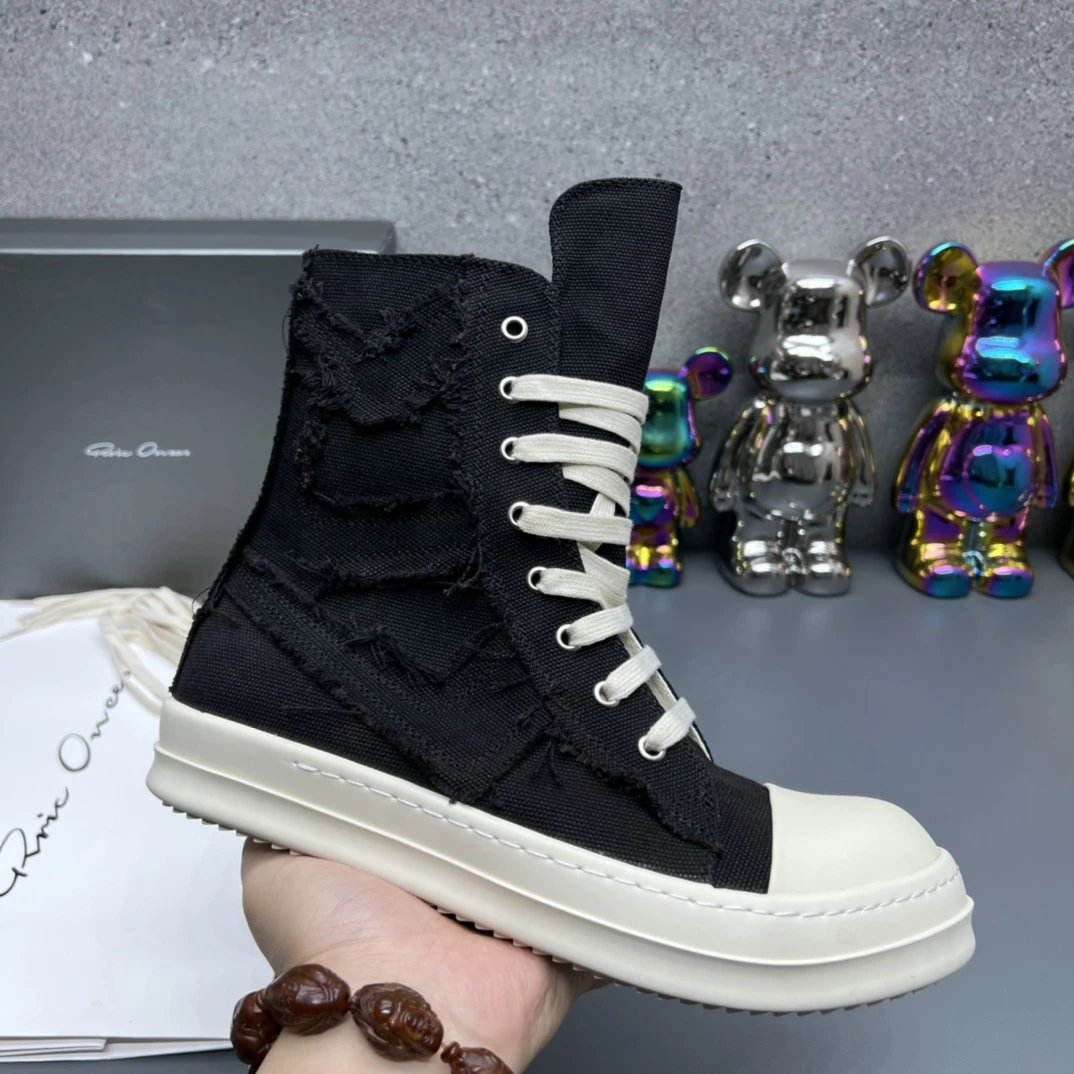 Rick Owens Sneakers High-Top Lace-Up with Contrast Toe Cap — 13