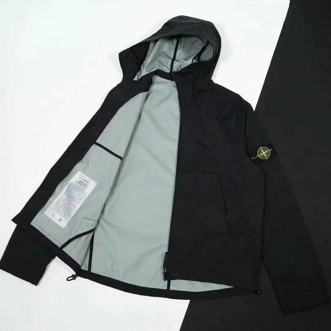 Stone Island Raso Domato Black Windbreaker Jacket Outerwear - 8