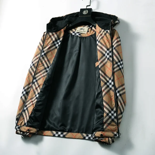 Burberry Jackets Hooded zip-up check windbreaker product detail image 31
