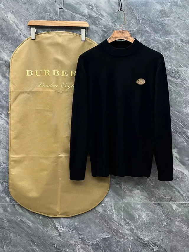 Burberry Knitwear Crew-Neck Sweater with Embroidered TB Monogram product detail image 15