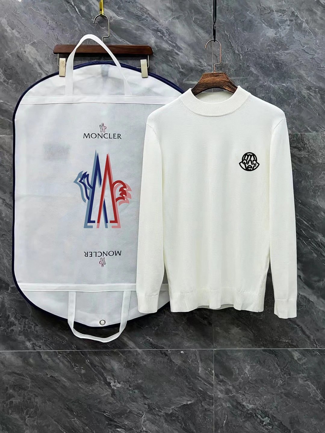 Burberry Knitwear Crew-Neck Sweater with Embroidered TB Monogram — 10