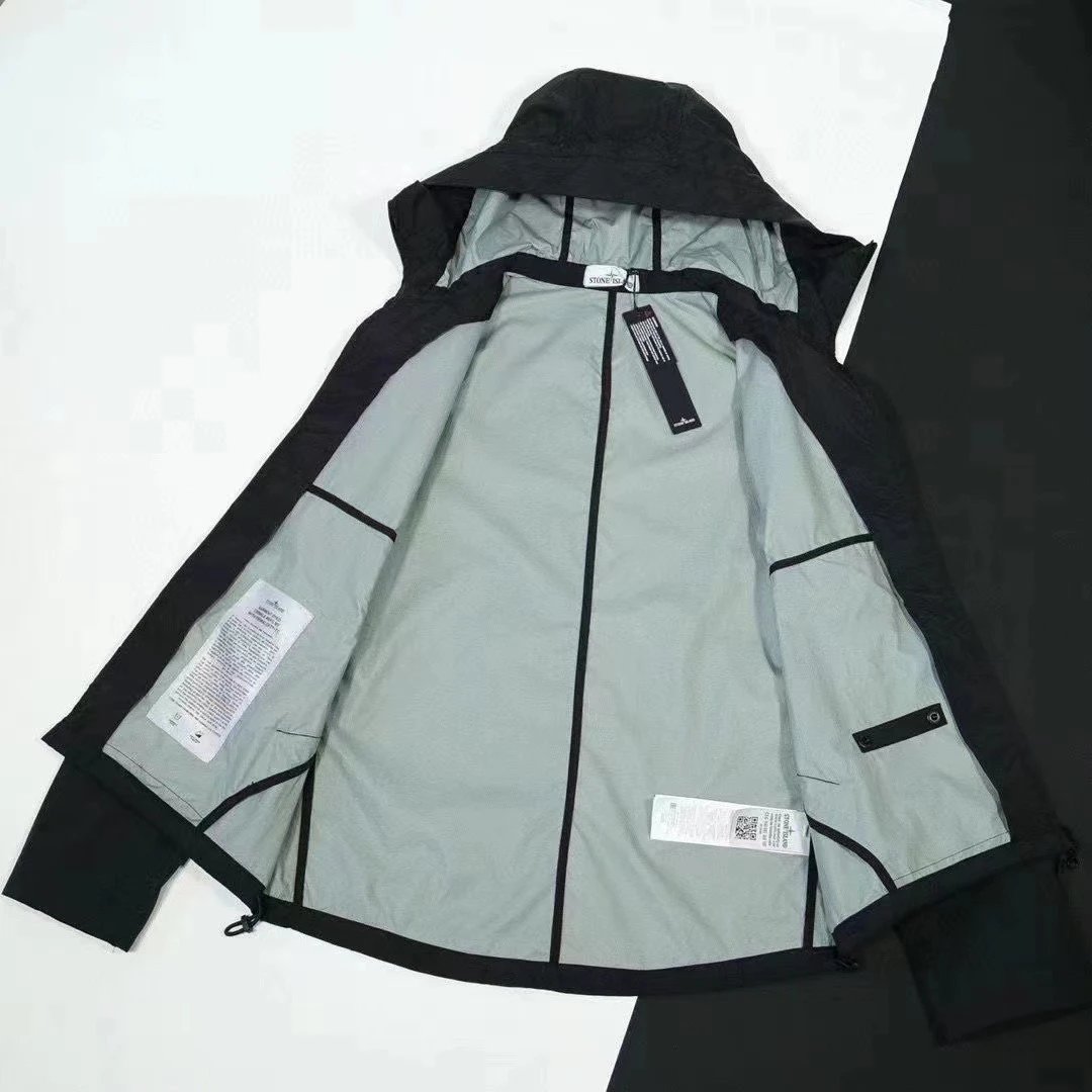 Stone Island Raso Domato Black Windbreaker Jacket Outerwear - 9