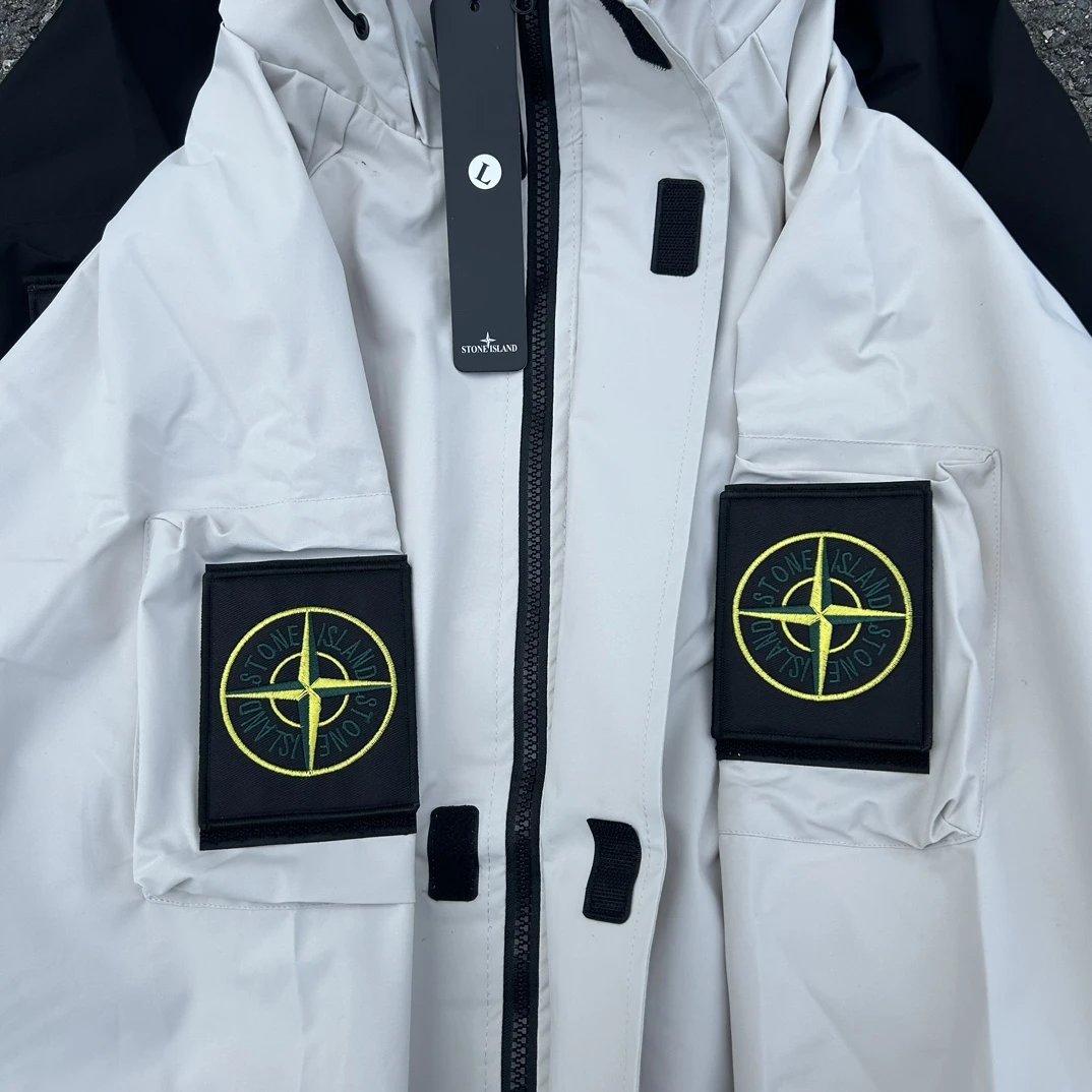 Stone Island Raso Domato Black Windbreaker Jacket Outerwear - 35