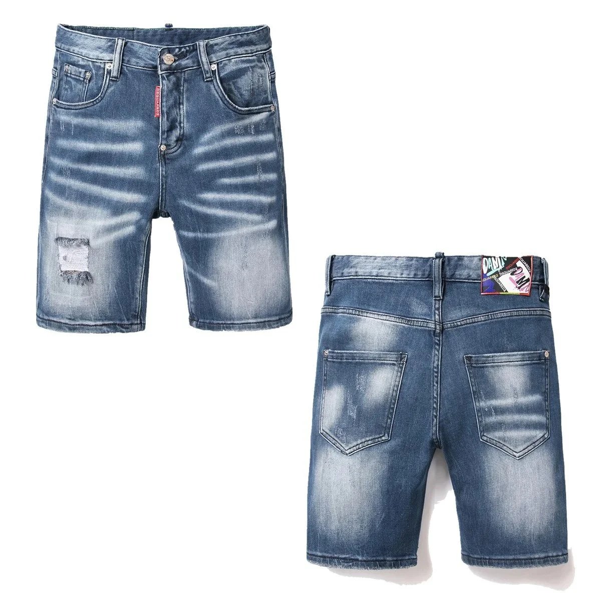 DSQUARED2 Shorts Distressed graphic-print denim — TH-001