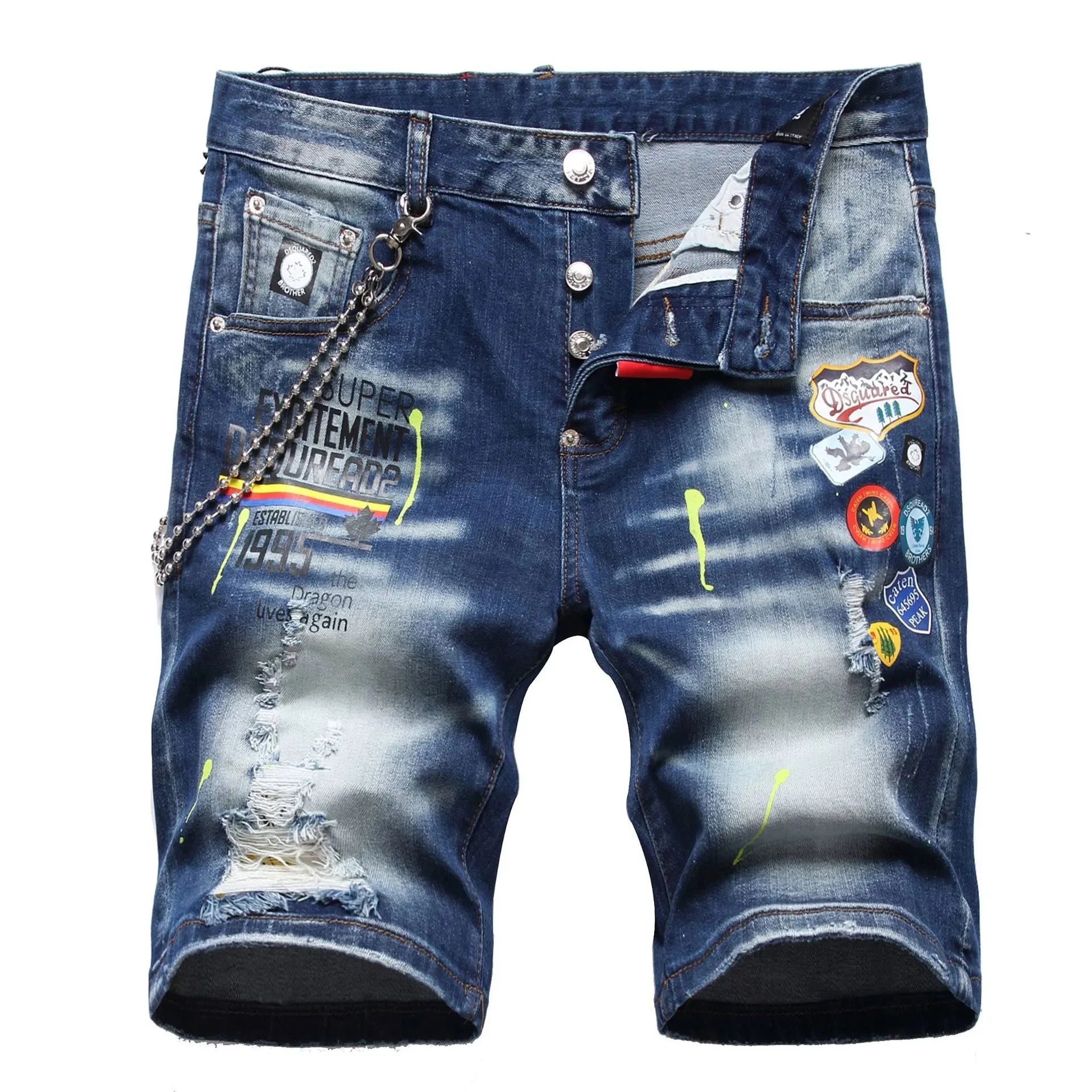 DSQUARED2 Shorts Distressed graphic-print denim — TH-038
