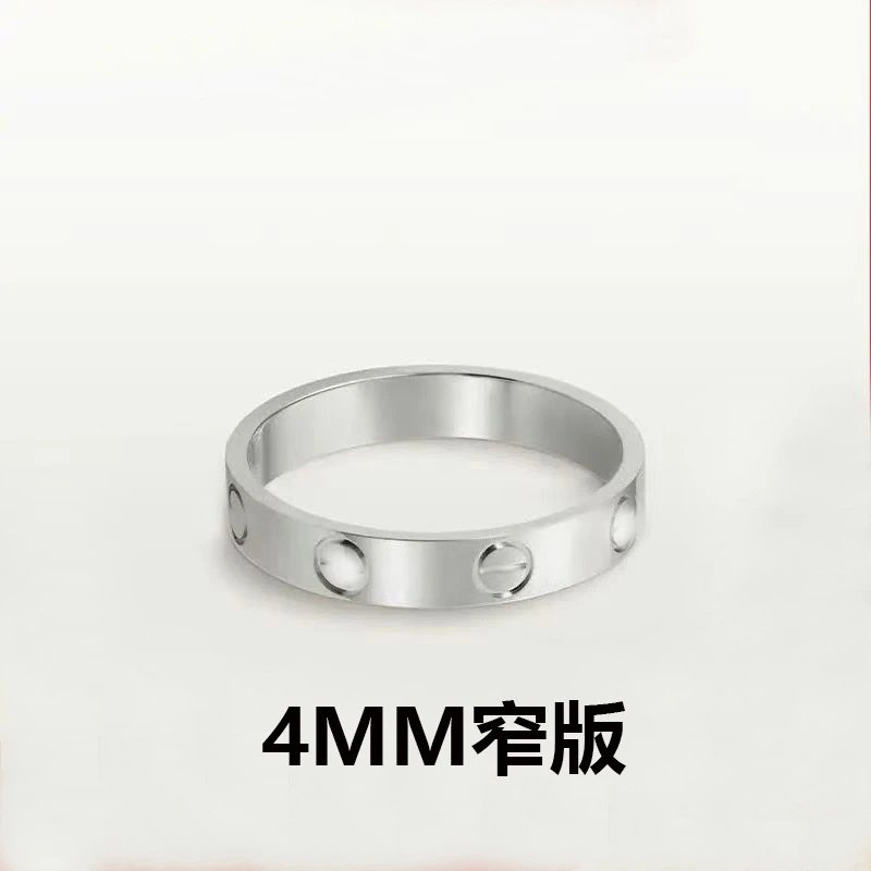 Unbranded Jewelry 6mm Wide Screw-Motif Band Ring — Narrow three-diamond silver