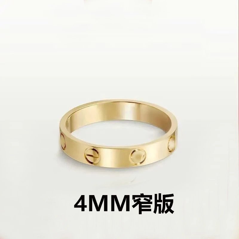 Unbranded Jewelry 6mm Wide Screw-Motif Band Ring — Narrow three-diamond gold color