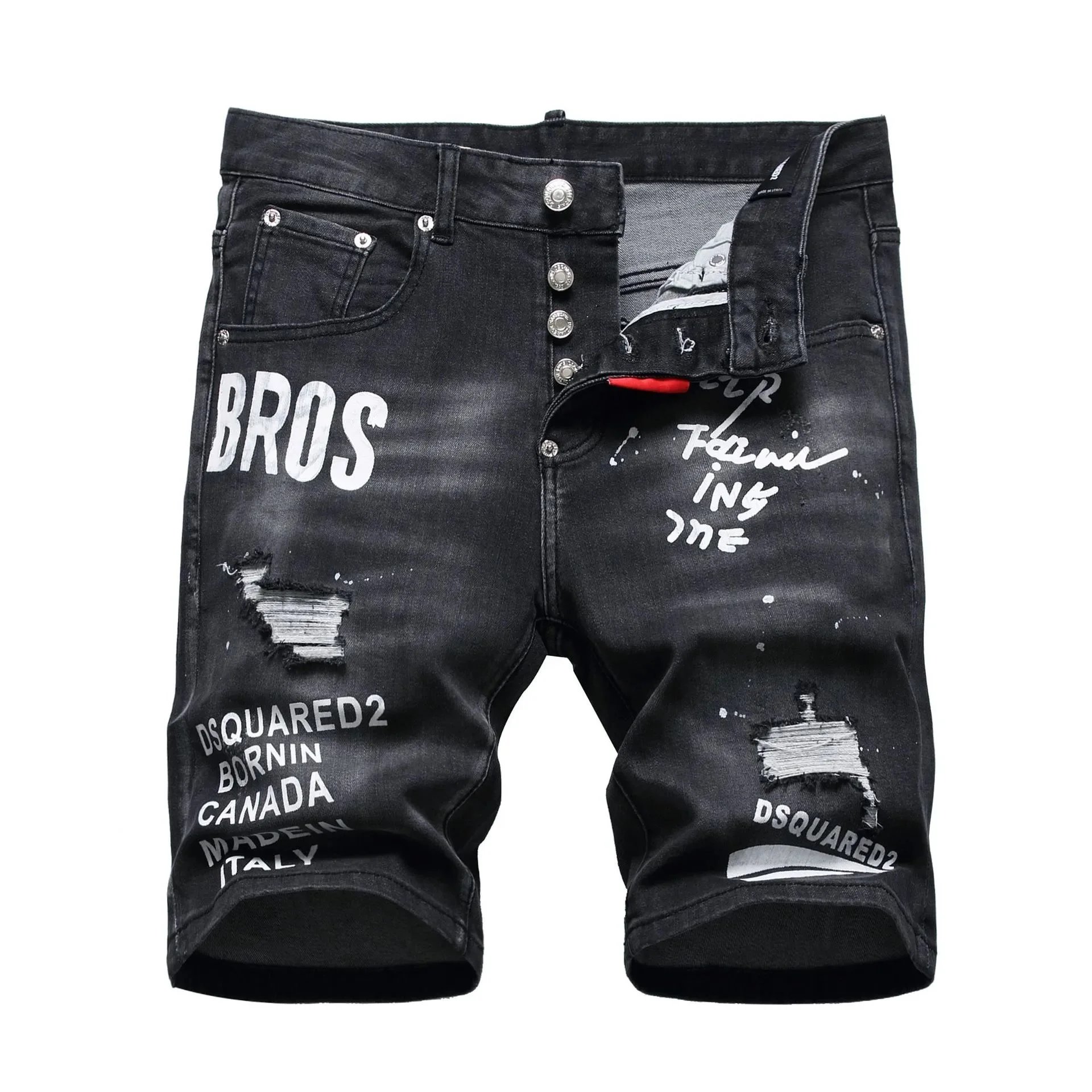 DSQUARED2 Shorts Distressed graphic-print denim — TH-006