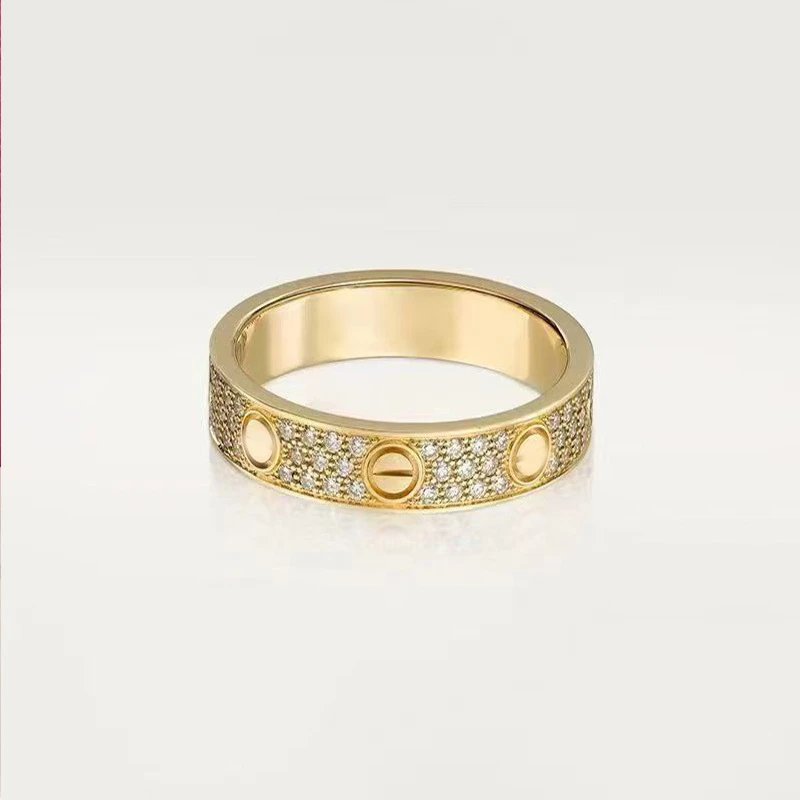 Unbranded Jewelry 6mm Wide Screw-Motif Band Ring — Wide-style all-over studded gold detailing